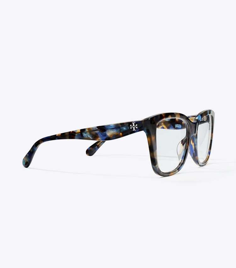 TORY BURCH WOMEN'S KIRA SQUARE EYEGLASSES - Blue Tortoise