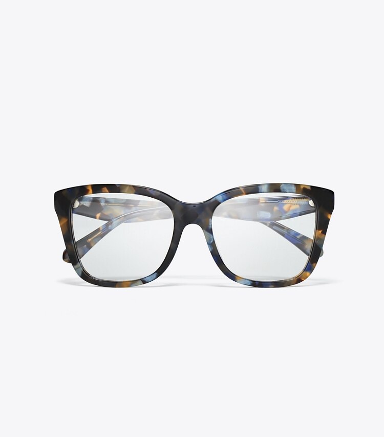 TORY BURCH WOMEN'S KIRA SQUARE EYEGLASSES - Blue Tortoise