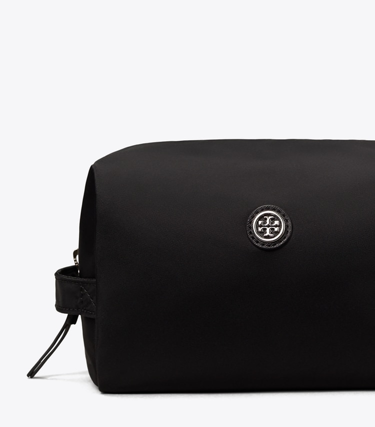 TORY BURCH WOMEN'S NYLON LARGE COSMETIC CASE - Black