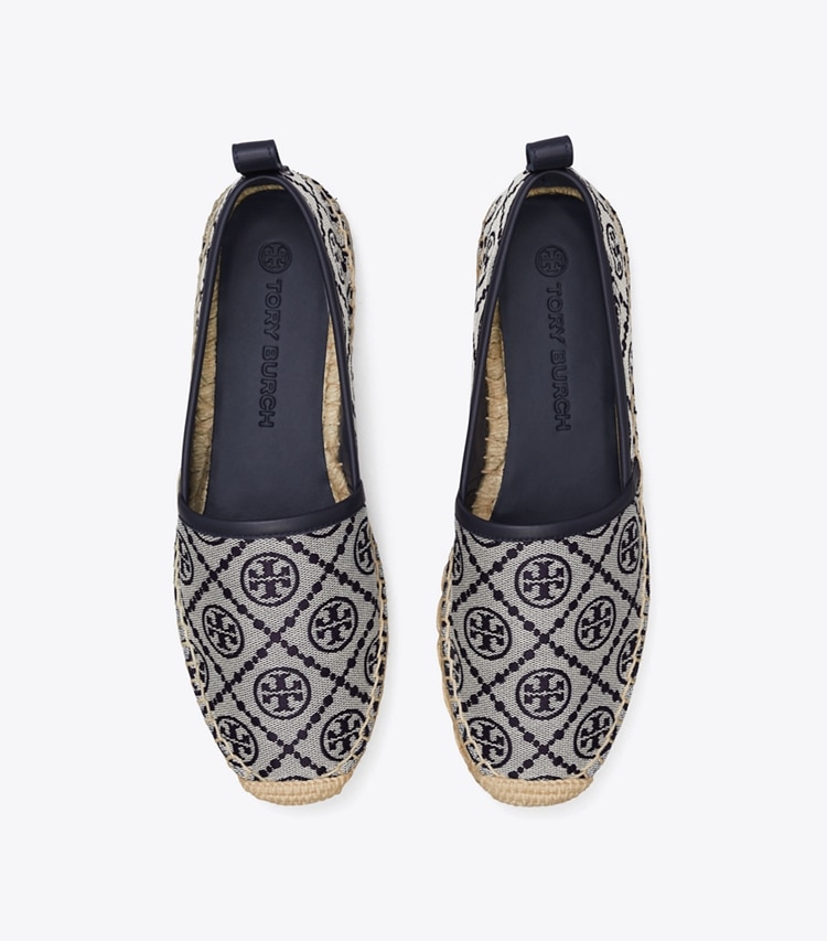 TORY BURCH WOMEN'S T MONOGRAM PLATFORM ESPADRILLE - Navy Logo Jacquard / Perfect Navy