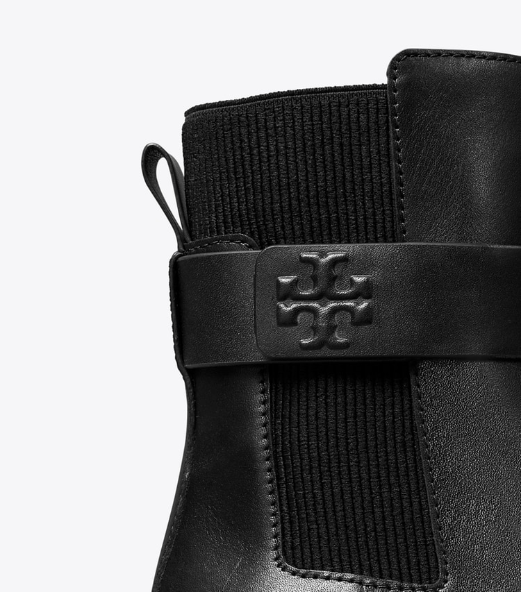 TORY BURCH WOMEN'S DOUBLE T CHELSEA BOOT - Perfect Black / Perfect Black - Click Image to Close