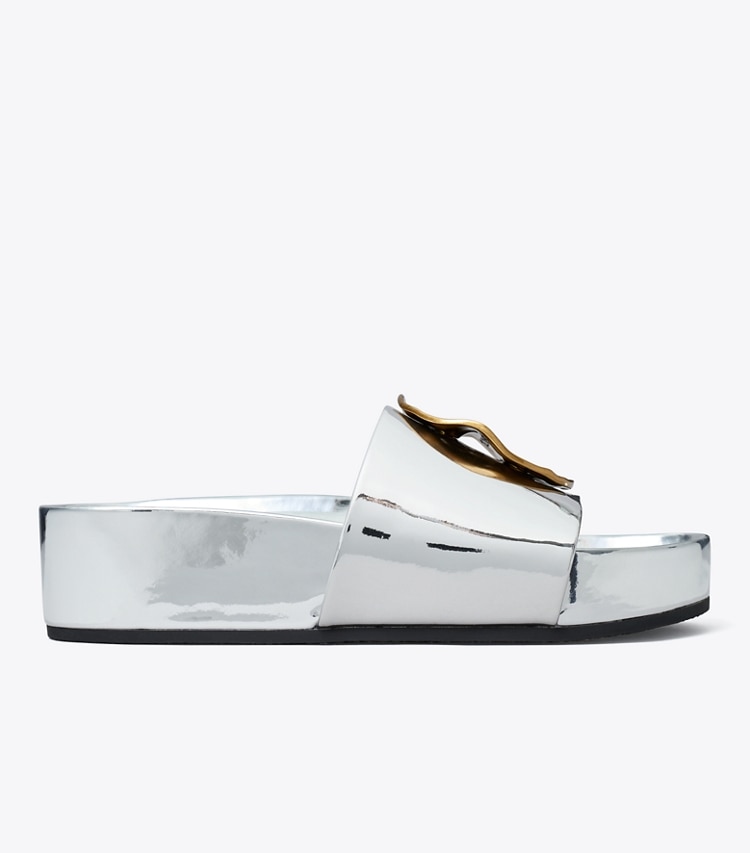 TORY BURCH WOMEN'S PATOS MISMATCHED SLIDE - Argento