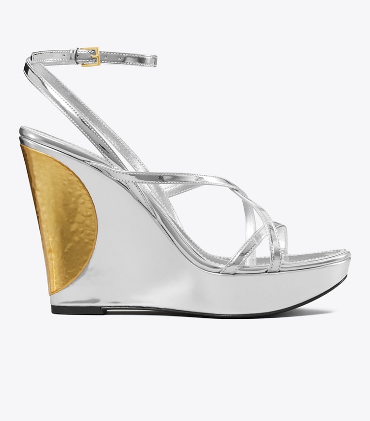 TORY BURCH WOMEN'S PATOS WEDGE - Argento / Gold / Gold