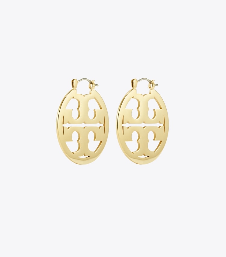 TORY BURCH WOMEN'S SMALL MILLER HOOP EARRING - Tory Gold