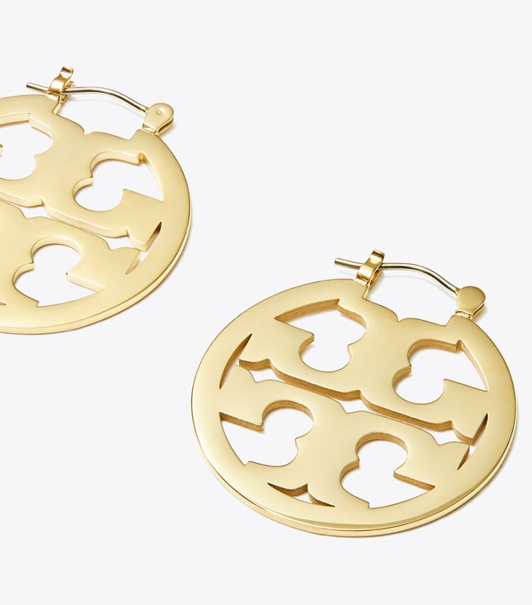 TORY BURCH WOMEN'S SMALL MILLER HOOP EARRING - Tory Gold