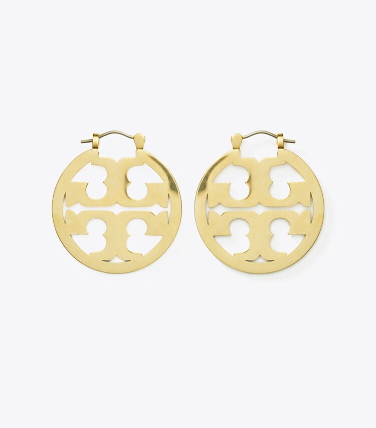 TORY BURCH WOMEN'S SMALL MILLER HOOP EARRING - Tory Gold