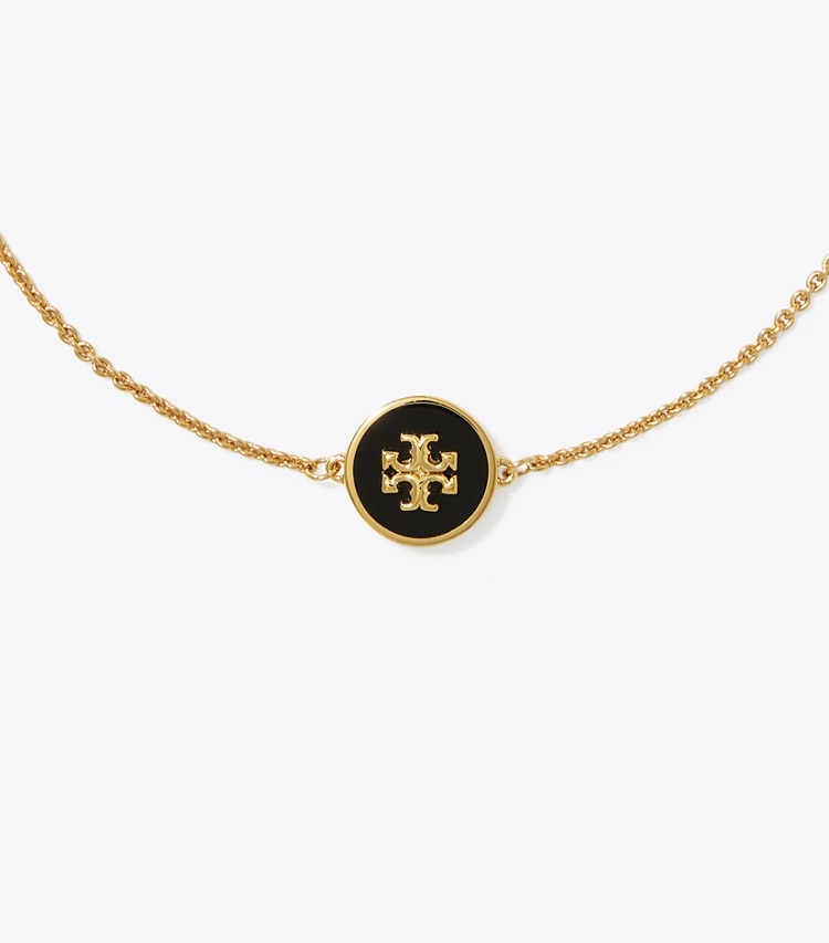 TORY BURCH WOMEN'S KIRA ENAMEL CHAIN BRACELET - Tory Gold / Black