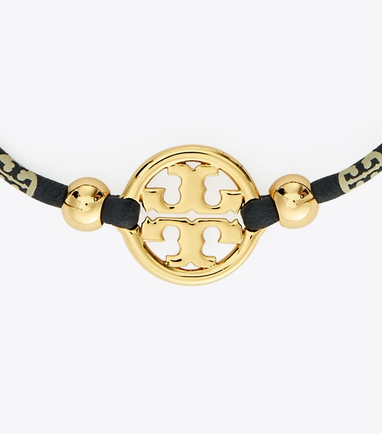 TORY BURCH WOMEN'S T MONOGRAM MILLER SLIDER BRACELET - Tory Gold / Navy / Ivory