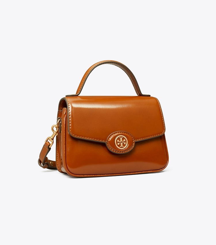 TORY BURCH WOMEN'S SMALL ROBINSON SPAZZOLATO TOP-HANDLE BAG - Dark Sienna