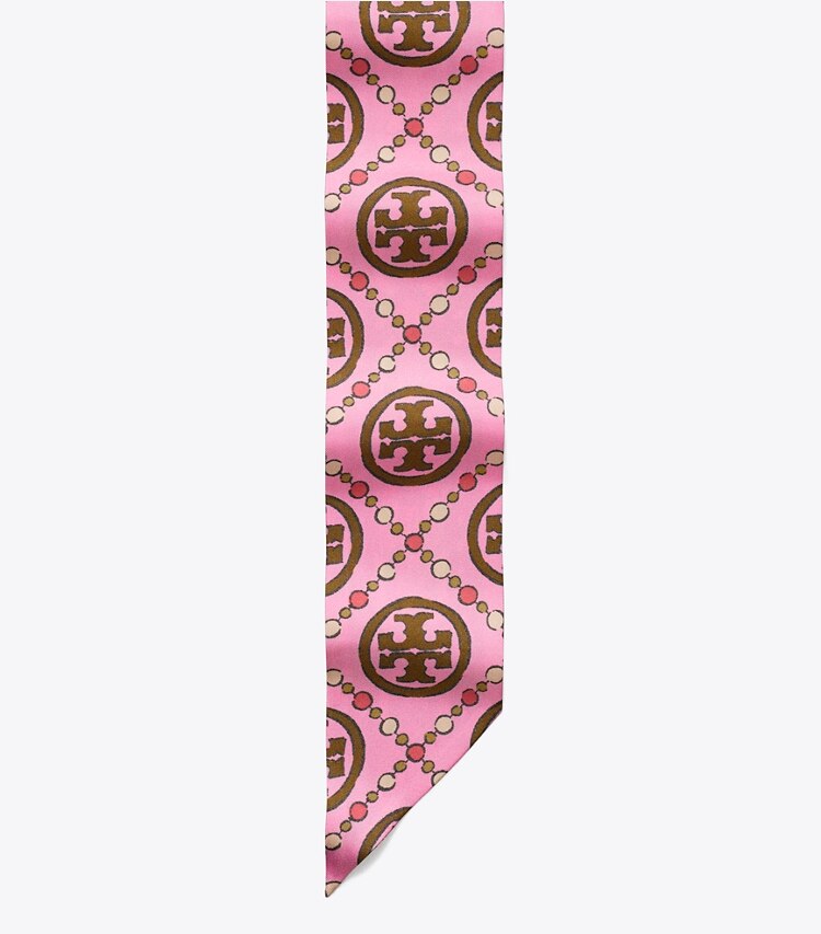 TORY BURCH WOMEN'S T MONOGRAM RIBBON TIE - Bright Pink