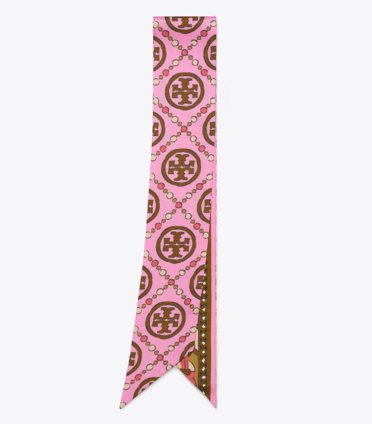 TORY BURCH WOMEN'S T MONOGRAM RIBBON TIE - Bright Pink