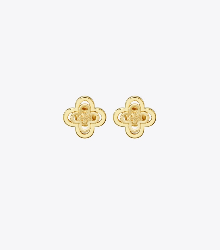 TORY BURCH WOMEN'S KIRA CLOVER STACKED STUD - Tory Gold