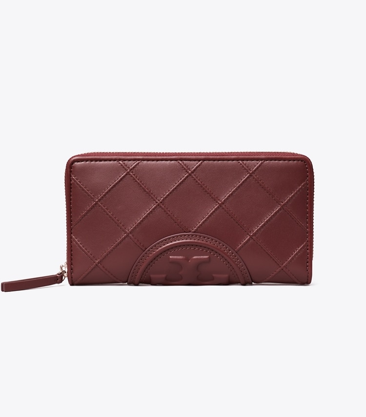 TORY BURCH WOMEN'S FLEMING SOFT ZIP CONTINENTAL WALLET - Muscadine