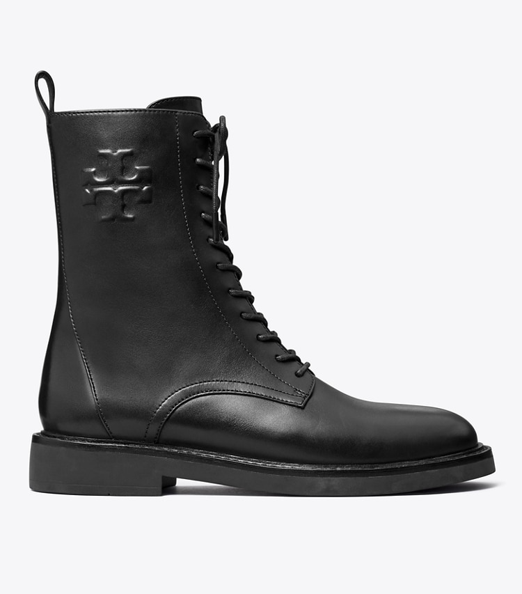 TORY BURCH WOMEN'S DOUBLE T COMBAT BOOT - Perfect Black