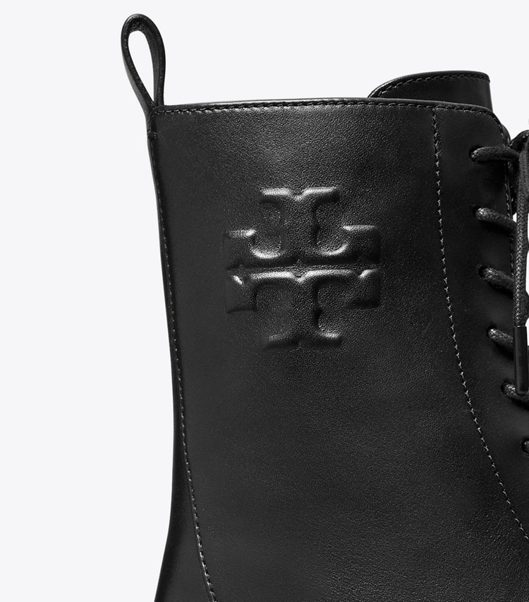 TORY BURCH WOMEN'S DOUBLE T COMBAT BOOT - Perfect Black